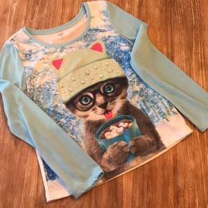 5 for $20🦋Justice 8 snow kitty long sleeve